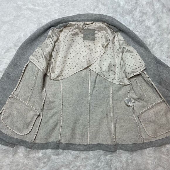 Steilmann Grey Silver Sparkle Cotton Blend Blazer Jacket Size 8 Medium - Picture 5 of 11